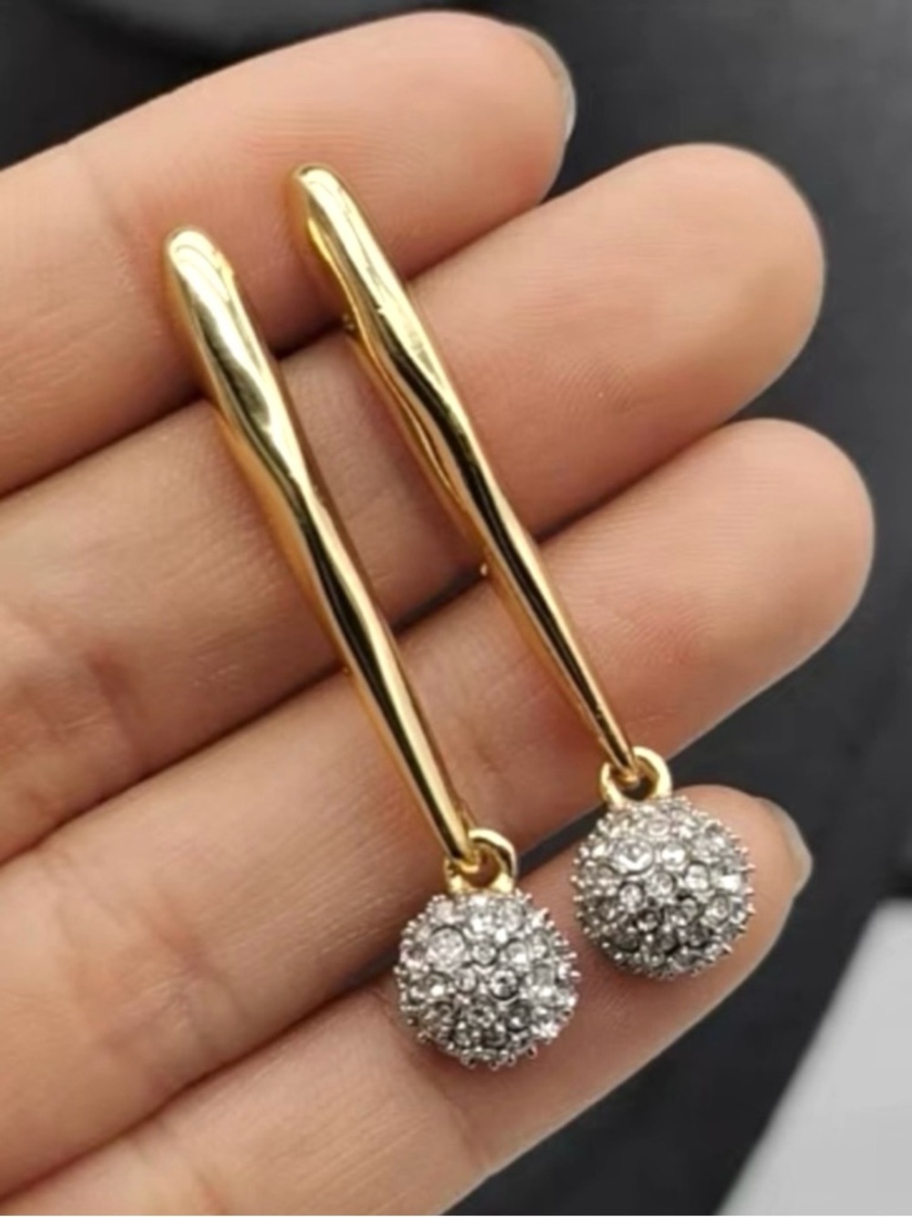 NEW Alexis Bittar Solanales Liquid Molten Pave Crystal Orb Earrings AU12